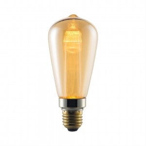 ST64 LED lamp bulb 3W 120Lm 1800K CR80 flickeringfree Dimmable