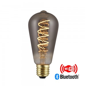 China Wholesale Mini Filament Led Bulb Manufacturers -
 Smart filament bulb  ST64 4W Flex led Smoky Tuya wifi+bluetooth  – Omita