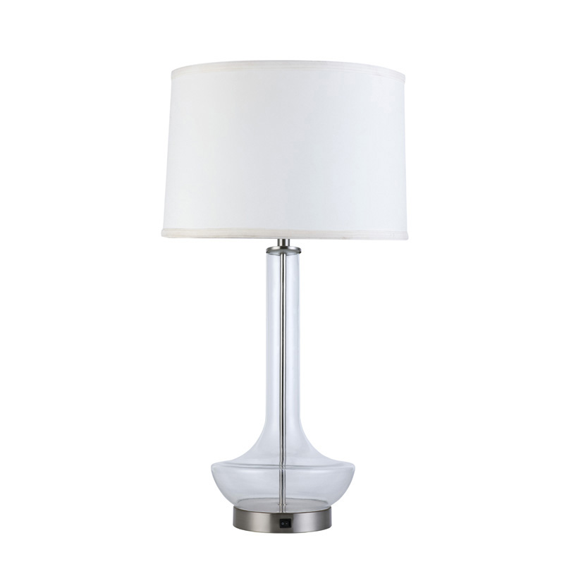 Wholesale Price Custom Lamps -
 Glass base with  fabric lampshade table lamps lighting fixtures – Omita