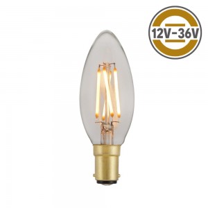 12V AC DC filament bulb Candle  C35 B15 base CE EMC LVD 3.5W 300lm 2700K dimmable