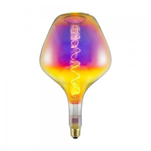 Hand made G200 PS160  extra large led filament bulbs in magic rainbow color dimmable