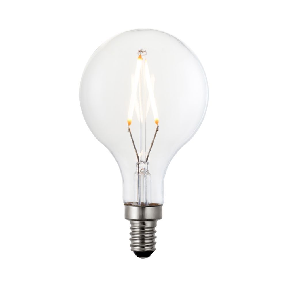 Large e14 filament bulb G60 E14 base Edison globe 2W dimmable Clear
