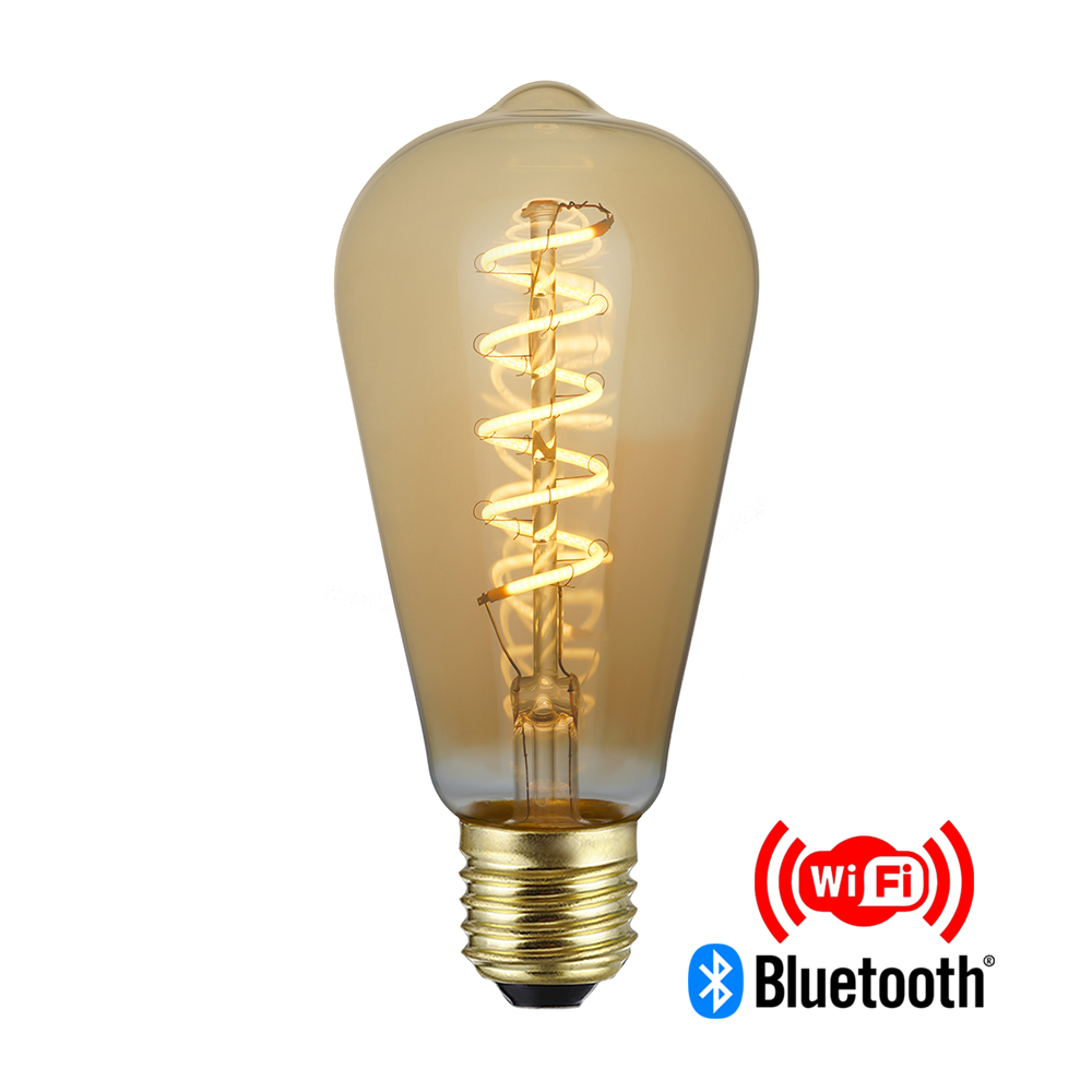 Smart edison bulb  ST64 4W Flex led  Gold wifi+bluetooth