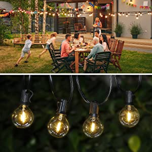 China Wholesale Porch String Lights Manufacturers - LED String Lights 50Ft 50led G40/G12,  Waterproof IP45 Indoor/Outdoor Garden Lights with 50 E12 Sockets for Christmas Decorations,Yard,Home,Wedding Party – Omita